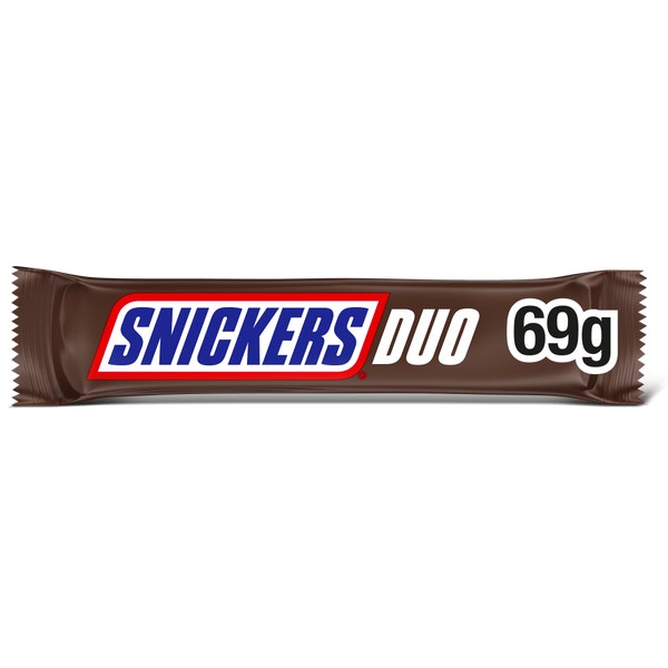SNICKERS Duo Peanut & Caramel Chocolate Bar 69g