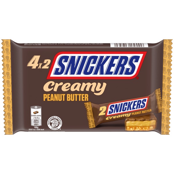 SNICKERS Creamy Peanut Butter Chocolate Multipack 4 x 36.5g