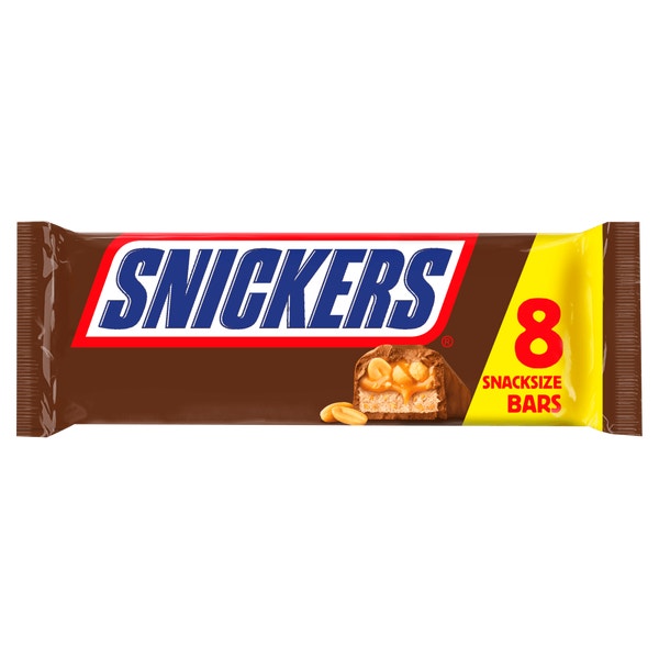 SNICKERS Chocolate Snack Size Bars Multipack 8 x 35.5g