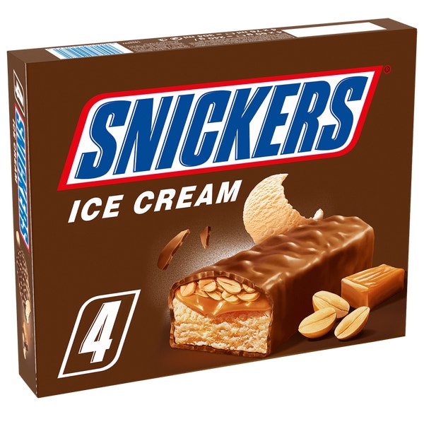 SNICKERS Chocolate Peanut Ice Cream Bar 4 x 51g