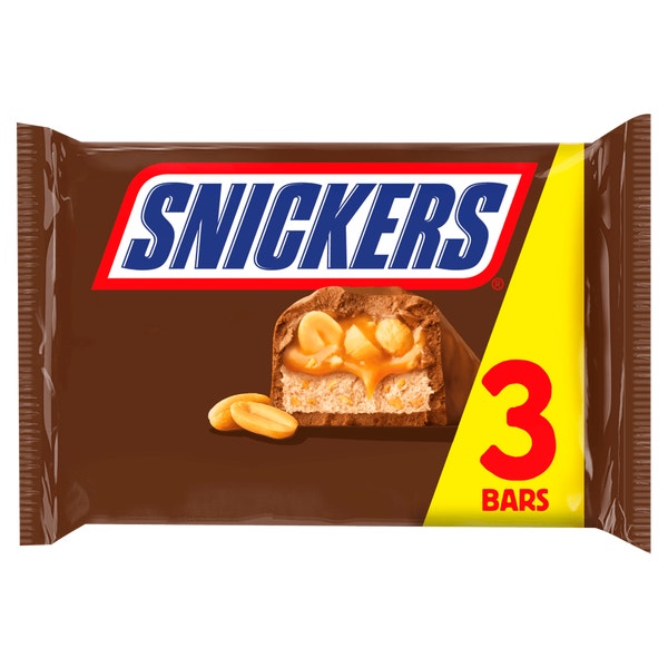 SNICKERS Chocolate Bars Multipack 3 x 41.7g
