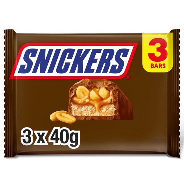 SNICKERS Peanut  Multipack Chocolate Bars 3 x 40g