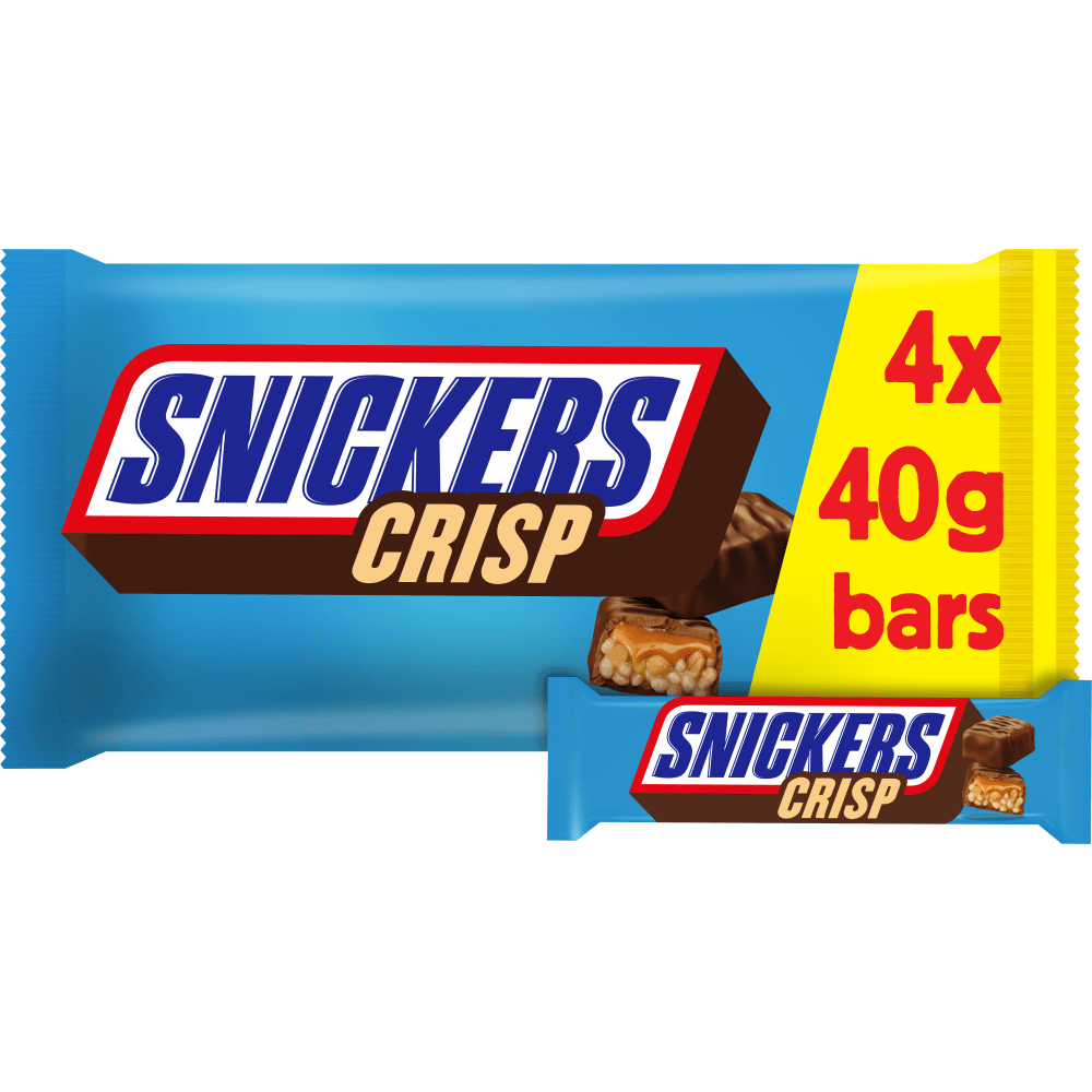 SNICKERS Crisp Chocolate Bar Multipack 4 x 40g