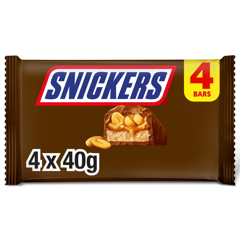 SNICKERS Peanut Multipack Chocolate Bars 4 x 40g