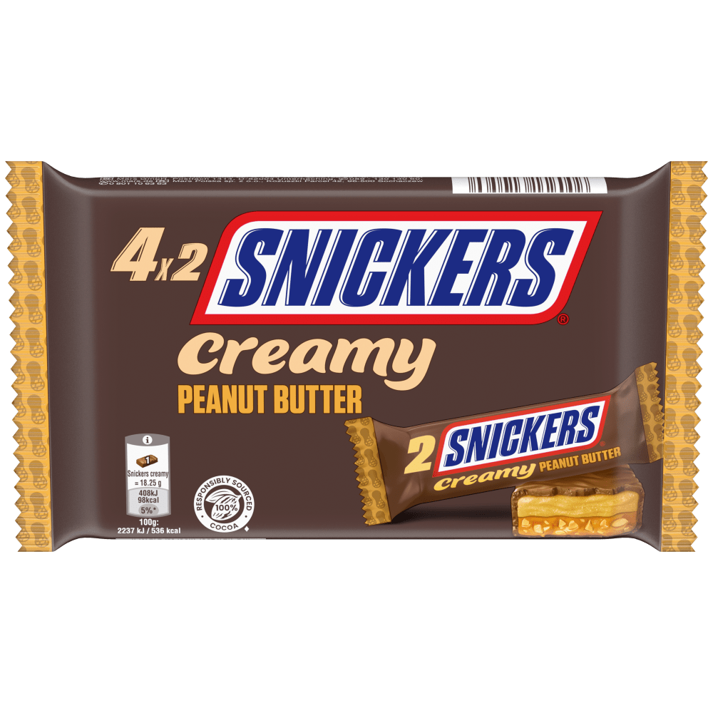 SNICKERS Creamy Peanut Butter Chocolate Multipack 4 x 36.5g