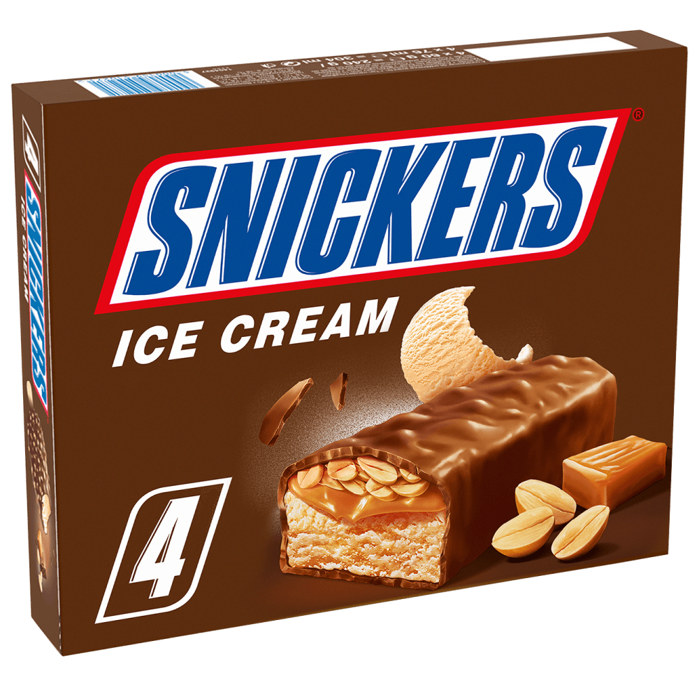SNICKERS Chocolate Peanut Ice Cream Bar 4 x 51g